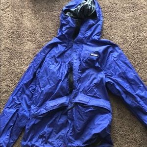Patagonia blue rain jacket